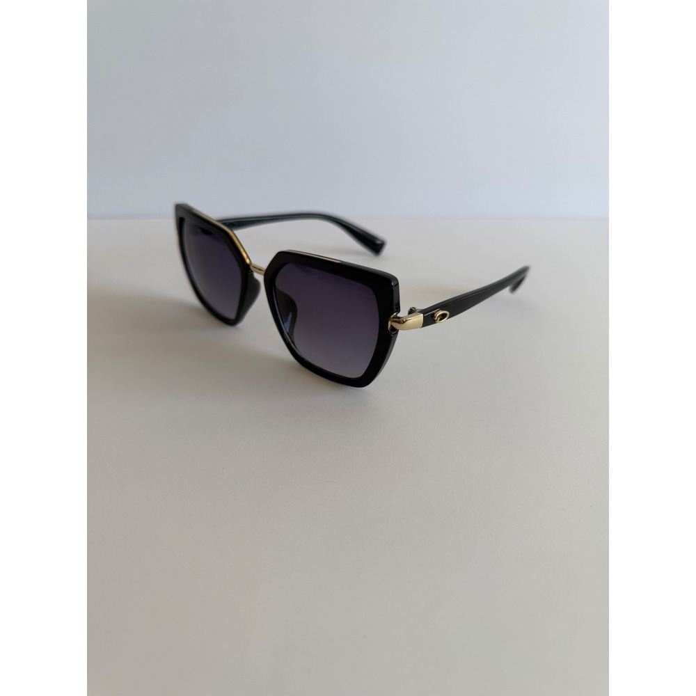 Oscar de la Renta Sunglasses Mod 1367 001 Black Gold Geometric Purple Gradient